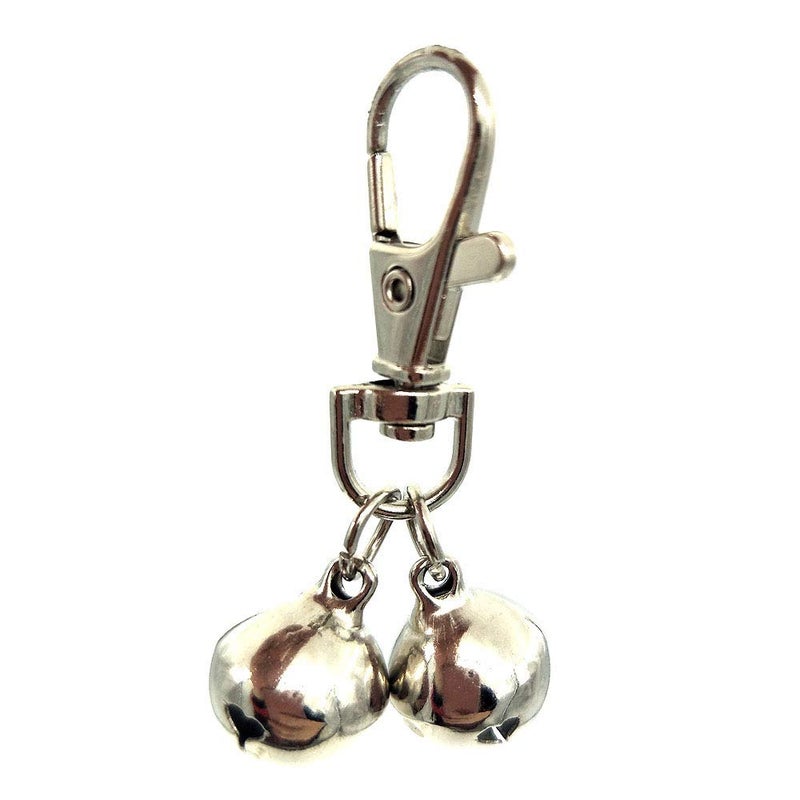 ZaneGear DIY Pet Bells 304 Stainless Steel Dog Bells 4 pcs Gold and Silver Bell Training Charm Pendants Jewelry for Pet Dog Cat Necklace Collar (4 Sets) - Image 2
